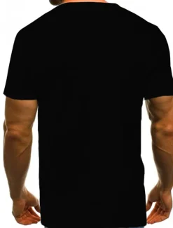 Discount OUKU Men's Graphic Tee Tuxedo Shirts Short Sleeve T shirt 3D Print Round Neck Shirt Exaggerated Basic Daily Black White Yellow Clothing Apparel Normal S M L XL XXL 3XL 4XL