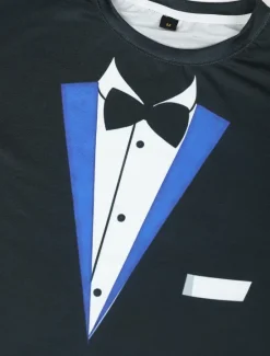 Discount OUKU Men's Graphic Tee Tuxedo Shirts Short Sleeve T shirt 3D Print Round Neck Shirt Exaggerated Basic Daily Black White Yellow Clothing Apparel Normal S M L XL XXL 3XL 4XL