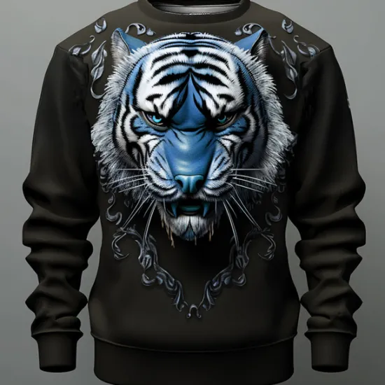 New OUKU Men's Graphic Tiger Sweatshirts Golf Pullover Sweatshirt Long Sleeve Sweatshirt Crew Neck Fashion Daily Casual 3D Print Vacation Holiday Going out Print Spring & Fall