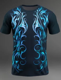 Hot OUKU Men's Graphic Totem T Shirt Short Sleeve T shirt 3D Print Crew Neck Shirt Daily Designer Casual Sports Outdoor Holiday Going out Red Blue Purple Spring & Summer Clothing Apparel S M L XL 2XL 3XL 4XL