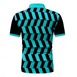 Outlet OUKU Men's Graphic Zip Polo Shirts Golf Shirt Short Sleeve Polo Shirts Collared Shirts Casual Vacation Wear Rave Wear Party Outfits 3D Print Quarter Zip Polo Summer Violet Pink Lake blue Black / Orange