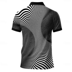 Clearance OUKU Men's Graphic Zip Polo Shirts Golf Shirt Short Sleeve Polo Shirts Collared Shirts Vacation Wear Rave Wear Party Outfits 3D Print Quarter Zip Polo Summer Spring Black Blue