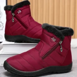 Outlet OUKU Men's Gray Winter Boots with Zipper Closure, Warm Fleece Lining, and Waterproof Design – Ideal for Outdoor Activities in Cold Weather
