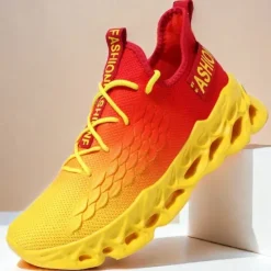 OUKU Men's Green Running Sneakers with Mesh Upper and Lightweight Design – Breathable, Comfortable Athletic Shoes for Sports, Workouts and Casual Wear