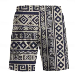 New OUKU Men's Grid / Plaid Geometric Pattern Swim Trunks Swim Shorts Board Shorts Mid Waist Vintage Fashion Designer Casual Daily Holiday Pocket Drawstring Elastic Waist Designer Clothing Apparel Black