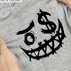 Hot OUKU Men's Grimace T Shirt Tee Top 100% Cotton Short Sleeve Graphic Shirt Heather Gray Black Army Green Comfortable Tee Street Fashion Designer Clothing