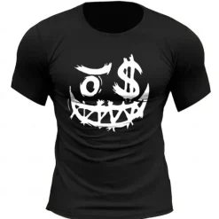 Hot OUKU Men's Grimace T Shirt Tee Top 100% Cotton Short Sleeve Graphic Shirt Heather Gray Black Army Green Comfortable Tee Street Fashion Designer Clothing