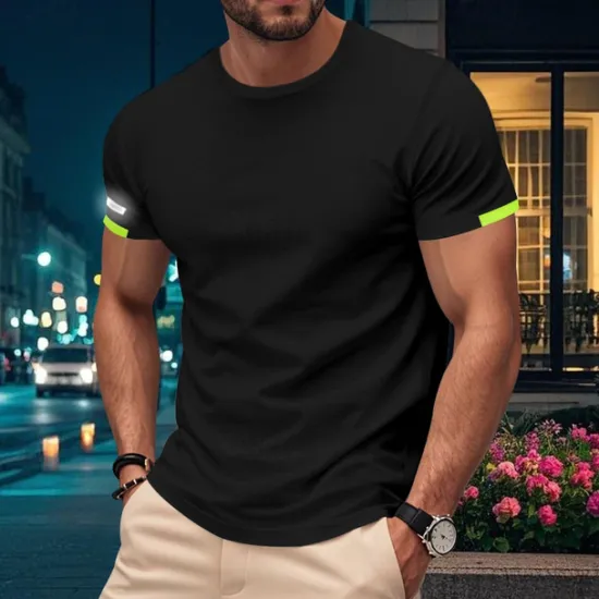 Hot OUKU Men's Gym Shirt Athletic Shirts Crew Neck Short Sleeves Casual Daily Gym Quick dry Breathable Solid Color Black White Activewear Polyester Sport Outdoor