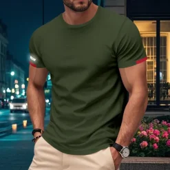 Hot OUKU Men's Gym Shirt Athletic Shirts Crew Neck Short Sleeves Casual Daily Gym Quick dry Breathable Solid Color Black White Activewear Polyester Sport Outdoor