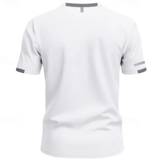 Hot OUKU Men's Gym Shirt Athletic Shirts Crew Neck Short Sleeves Casual Daily Gym Quick dry Breathable Solid Color Black White Activewear Polyester Sport Outdoor