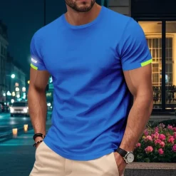 Hot OUKU Men's Gym Shirt Athletic Shirts Crew Neck Short Sleeves Casual Daily Gym Quick dry Breathable Solid Color Black White Activewear Polyester Sport Outdoor