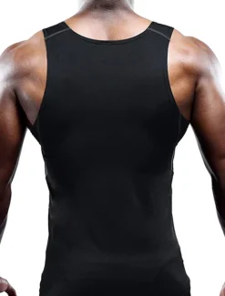 Discount OUKU Men's Gym Shirt Compression Tank Fitness Tank Men Tops Crew Neck Sleeveless Sports & Outdoor Vacation Going out Casual Daily Gym Quick dry Breathable Soft Plain Black White Activewear Fashion Sport