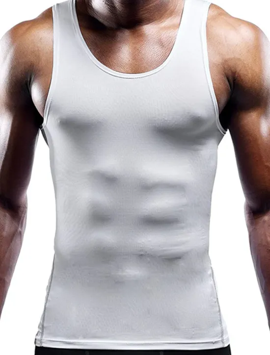 Discount OUKU Men's Gym Shirt Compression Tank Fitness Tank Men Tops Crew Neck Sleeveless Sports & Outdoor Vacation Going out Casual Daily Gym Quick dry Breathable Soft Plain Black White Activewear Fashion Sport