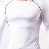 Outlet OUKU Men's Gym Shirt Fitness Shirt Long Sleeve Shirt Crew Neck Long Sleeve Sports & Outdoor Vacation Going out Casual Daily Quick dry Breathable Soft Plain Black / White Black Activewear Fashion Sport