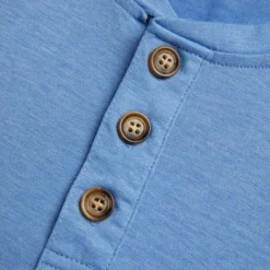 Clearance OUKU Men's Henley Shirt Tee Top Plain Henley Street Vacation Short Sleeve Button Pocket Clothing Apparel Fashion Designer Basic