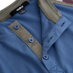 Outlet OUKU Men's Henley Shirt Tee Top Short Sleeve Color Block Fashion Designer Comfortable Buttons Henley Outdoor Casual Daily Summer Army Green Blue Grey Henley T-Shirt