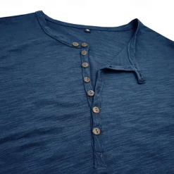 Outlet OUKU Men's Henley Shirt Tee Top Plain Henley Street Vacation Short Sleeves Clothing Apparel Fashion Designer Basic