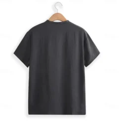 OUKU Men's Henley Shirt Tee Top Short Sleeves Plain Fashion Designer Basic Buttons V Neck V Neck Vacation Street Going out Summer Black White Light Blue Henley T-Shirt