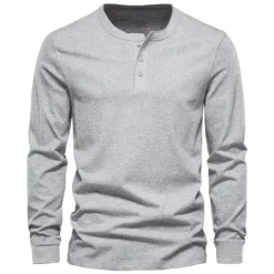 Clearance OUKU Men's Henley Shirt T-shirt Suits Tracksuit Tennis Shirt Long Sleeve Henley Spring & Fall Plain Gymnatics Casual 2 Piece Vacation Daily Wear Activewear Black White Navy Blue Top Tee for Men