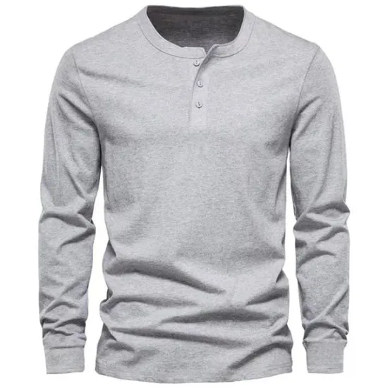 Clearance OUKU Men's Henley Shirt T-shirt Suits Tracksuit Tennis Shirt Long Sleeve Henley Spring & Fall Plain Gymnatics Casual 2 Piece Vacation Daily Wear Activewear Black White Navy Blue Top Tee for Men