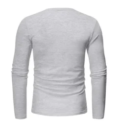Clearance OUKU Men's Henley Shirt T-shirt Suits Tracksuit Tennis Shirt Long Sleeve Henley Spring & Fall Plain Gymnatics Casual 2 Piece Vacation Daily Wear Activewear Black White Navy Blue Top Tee for Men