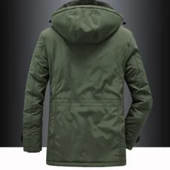 OUKU Men's Hiking Fleece Jacket Winter Jacket Thick Warm Hooded Parka Military Windbreaker Outdoor Detachable Cap Black Trench Coat Outerwear Hunting Ski Snowboard Camping Caving Army Green Khaki Blue