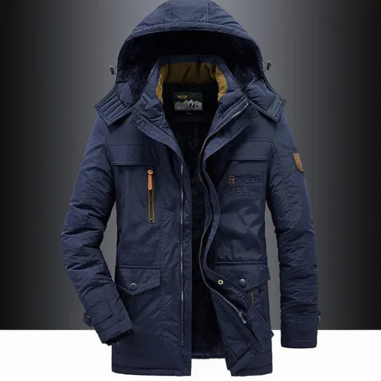 OUKU Men's Hiking Fleece Jacket Winter Jacket Thick Warm Hooded Parka Military Windbreaker Outdoor Detachable Cap Black Trench Coat Outerwear Hunting Ski Snowboard Camping Caving Army Green Khaki Blue
