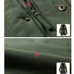 Outlet OUKU Men's Hiking Fleece Jacket Winter Jacket Thick Warm Hooded Parka Military Windbreaker Outdoor Detachable Cap Black Trench Coat Outerwear Hunting Ski Snowboard Camping Caving Army Green Khaki Blue
