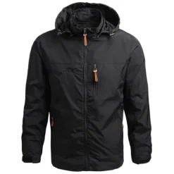 Hot OUKU Men's Hiking Jacket Hiking Windbreaker Outdoor Thermal Warm Waterproof Windproof Breathable Outerwear Trench Coat Top Full Length Visible Zipper Hunting Fishing Climbing Black Army Green Grey Khaki