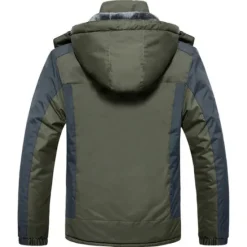 Outlet OUKU Men's Hiking Jacket Ski Jacket Hiking Windbreaker Fleece Winter Outdoor Windproof Breathable Hoodie Winter Jacket Top Single Slider Hunting Fishing Climbing Army Green Black Red Blue