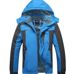 Outlet OUKU Men's Hiking Jacket Ski Jacket Hiking Windbreaker Fleece Winter Outdoor Windproof Breathable Hoodie Winter Jacket Top Single Slider Hunting Fishing Climbing Army Green Black Red Blue