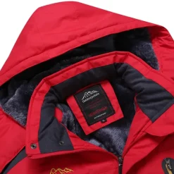 Outlet OUKU Men's Hiking Jacket Ski Jacket Hiking Windbreaker Fleece Winter Outdoor Windproof Breathable Hoodie Winter Jacket Top Single Slider Hunting Fishing Climbing Army Green Black Red Blue
