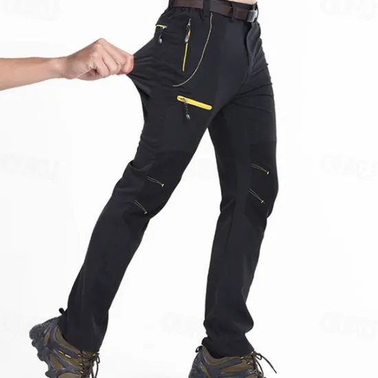 OUKU Men's Hiking Pants Trousers Work Pants Summer Outdoor Windproof Breathable Water Resistant Quick Dry Pants / Trousers Bottoms Black Dark Grey Hunting Fishing Climbing L XL 2XL 3XL 4XL / Zipper Pocket