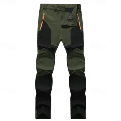 Sale OUKU Men's Hiking Pants Trousers Fleece Lined Pants Softshell Pants Winter Outdoor Thermal Warm Windproof Zipper Pocket Stretchy Pants / Trousers Bottoms Elastic Waist Black Fleece Hunting Army Green