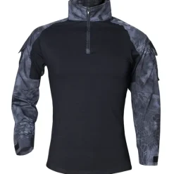 Online OUKU Men's Hiking Tee shirt Tactical Military Assault Combat Shirt Vintage Graphic Tee Long Sleeve Slim Fit Camo T Shirt with Zipper Sweatshirt Top Outdoor Quick Dry Lightweight Breathable Sweat wicking