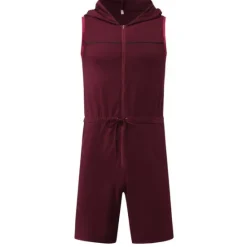 Best OUKU Mens Hooded Sleeveless Onesie Stretchy Jumpsuit Breathable Tight Onesies with Zipper