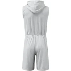 Best OUKU Mens Hooded Sleeveless Onesie Stretchy Jumpsuit Breathable Tight Onesies with Zipper