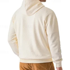 Sale OUKU Men's Hoodie Apricot Black Hooded Plain Jacquard Pocket Sports & Outdoor Daily Holiday Polyester Streetwear Basic Casual Summer Spring Clothing Apparel Hoodies Sweatshirts