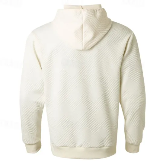 Sale OUKU Men's Hoodie Apricot Black Hooded Plain Jacquard Pocket Sports & Outdoor Daily Holiday Polyester Streetwear Basic Casual Summer Spring Clothing Apparel Hoodies Sweatshirts