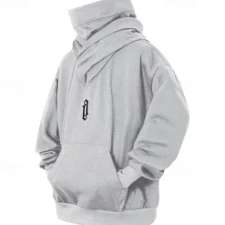 Sale OUKU Men's Hoodie Apricot Wine Brown Light Grey Hooded Plain Pocket Sports & Outdoor Daily Holiday Streetwear Basic Casual Spring & Fall Clothing Apparel Hoodies Sweatshirts
