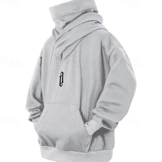 Sale OUKU Men's Hoodie Apricot Wine Brown Light Grey Hooded Plain Pocket Sports & Outdoor Daily Holiday Streetwear Basic Casual Spring & Fall Clothing Apparel Hoodies Sweatshirts