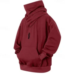 Sale OUKU Men's Hoodie Apricot Wine Brown Light Grey Hooded Plain Pocket Sports & Outdoor Daily Holiday Streetwear Basic Casual Spring & Fall Clothing Apparel Hoodies Sweatshirts