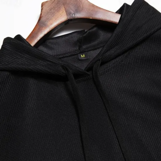 Hot OUKU Men's Hoodie Black Army Green Red Khaki Hooded Plain Ribbed Front Pocket Textured Sports & Outdoor Daily Holiday Streetwear Basic Casual Spring & Fall Clothing Apparel Hoodies Sweatshirts Long