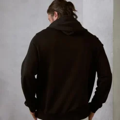 OUKU Men's Hoodie Black White Hooded Plain Sports & Outdoor Daily Holiday Cotton Streetwear Cool Casual Spring & Fall Clothing Apparel Hoodies Sweatshirts Long Sleeve