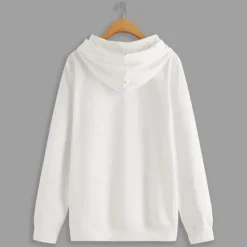 OUKU Men's Hoodie Black White Hooded Plain Sports & Outdoor Daily Holiday Cotton Streetwear Cool Casual Spring & Fall Clothing Apparel Hoodies Sweatshirts Long Sleeve