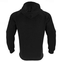 Hot OUKU Men's Hoodie Black White Khaki Light Grey Dark Gray Hooded Plain Ribbed Front Pocket Textured Sports & Outdoor Daily Holiday Polyester Streetwear Basic Casual Spring & Fall Clothing Apparel Hoodies