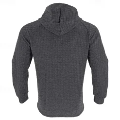 Hot OUKU Men's Hoodie Black White Khaki Light Grey Dark Gray Hooded Plain Ribbed Front Pocket Textured Sports & Outdoor Daily Holiday Polyester Streetwear Basic Casual Spring & Fall Clothing Apparel Hoodies