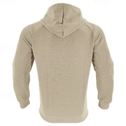 Hot OUKU Men's Hoodie Black White Khaki Light Grey Dark Gray Hooded Plain Ribbed Front Pocket Textured Sports & Outdoor Daily Holiday Polyester Streetwear Basic Casual Spring & Fall Clothing Apparel Hoodies