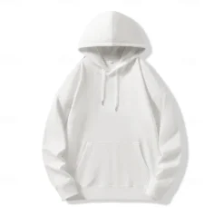 Sale OUKU Men's Hoodie Black White Navy Blue Hooded Plain Pocket Christmas Gifts Work Sports & Outdoor Active Cool Basic Fall Winter Clothing Apparel Hoodies Sweatshirts Long Sleeve