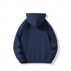 Sale OUKU Men's Hoodie Black White Navy Blue Hooded Plain Pocket Christmas Gifts Work Sports & Outdoor Active Cool Basic Fall Winter Clothing Apparel Hoodies Sweatshirts Long Sleeve